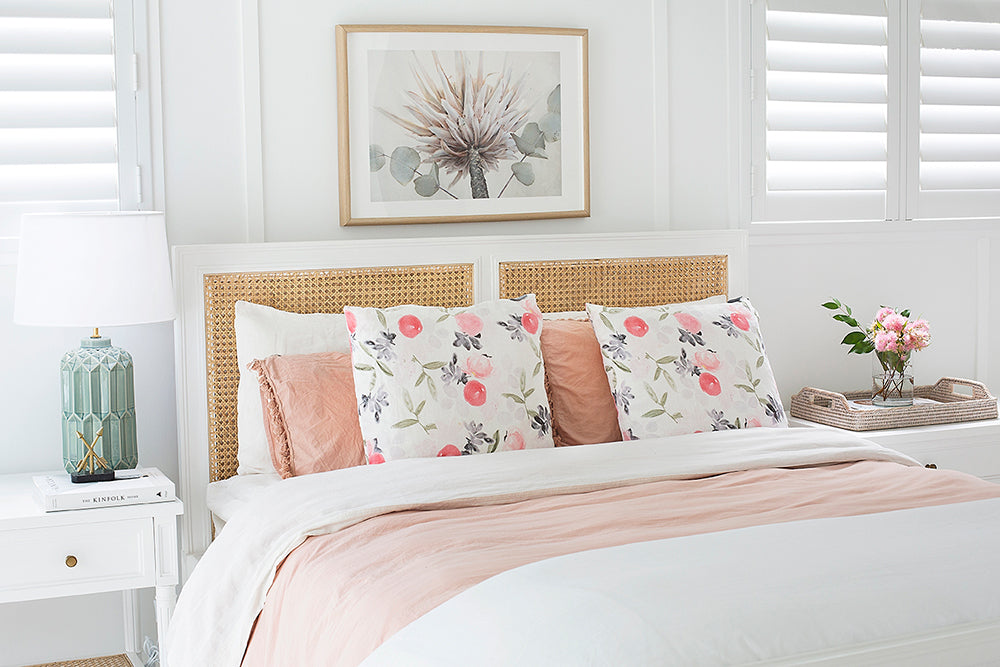 Hamilton Cane Bed - White - Queen - SEATONES