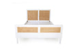 Hamilton Cane Bed - White - Double - With End - SEATONES