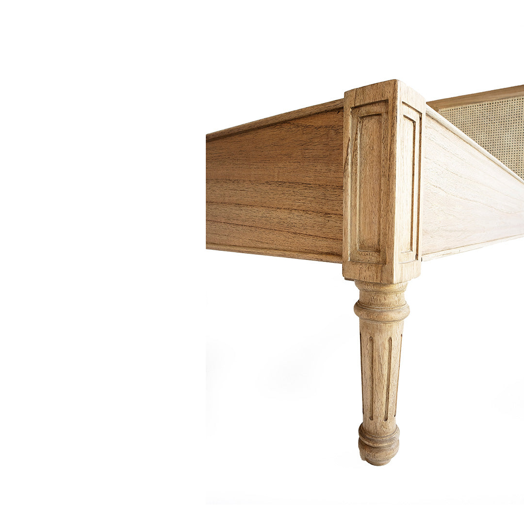 Hamilton Cane Bed - Weathered Oak - King - No End - SEATONES