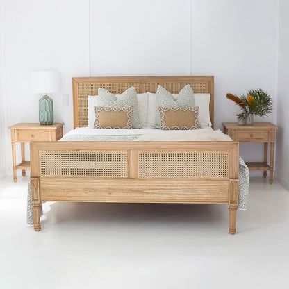 Hamilton Cane Bed - Weathered Oak - King - SEATONES