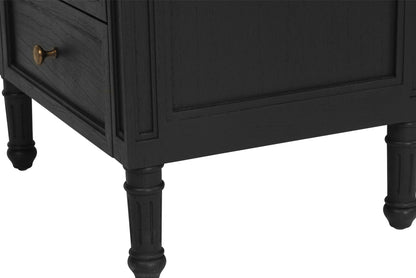 Hamilton Cane Bedside Table - 57cm - Black - 3 Drawer - SEATONES