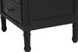 Hamilton Cane Bedside Table - 57cm - Black - 3 Drawer - SEATONES