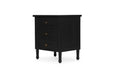 Hamilton Cane Bedside Table - 57cm - Black - 3 Drawer - SEATONES