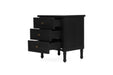 Hamilton Cane Bedside Table - 57cm - Black - 3 Drawer - SEATONES
