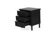 Hamilton Cane Bedside Table - 57cm - Black - 3 Drawer - SEATONES