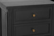 Hamilton Cane Bedside Table - 57cm - Black - 3 Drawer - SEATONES