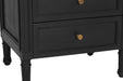Hamilton Cane Bedside Table - 57cm - Black - 3 Drawer - SEATONES
