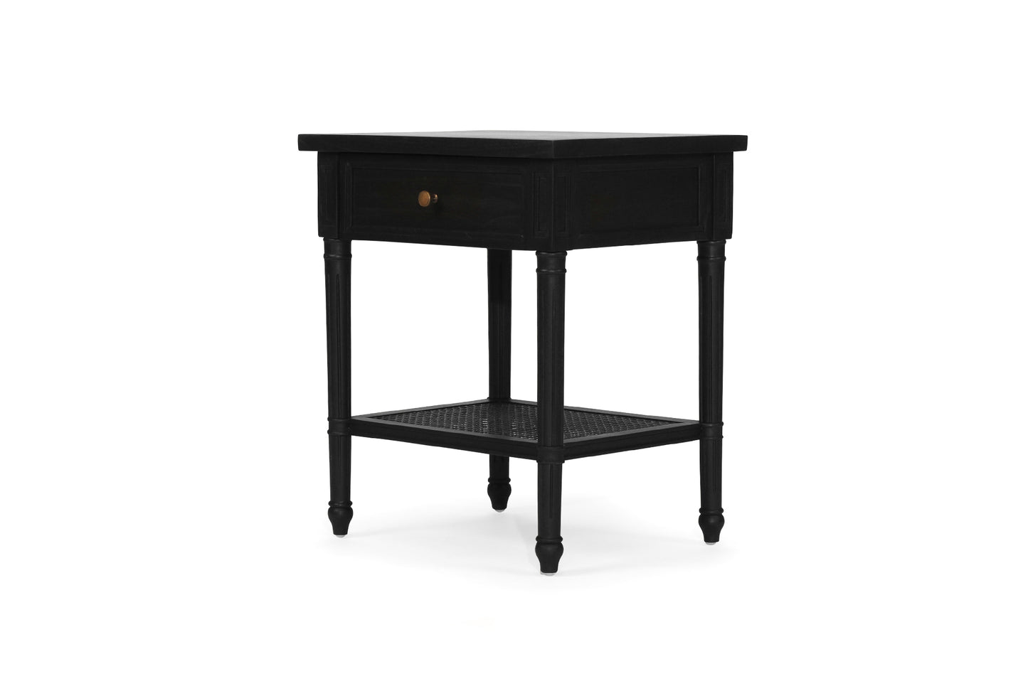 Hamilton Cane Bedside Table - 57cm - Black - SEATONES