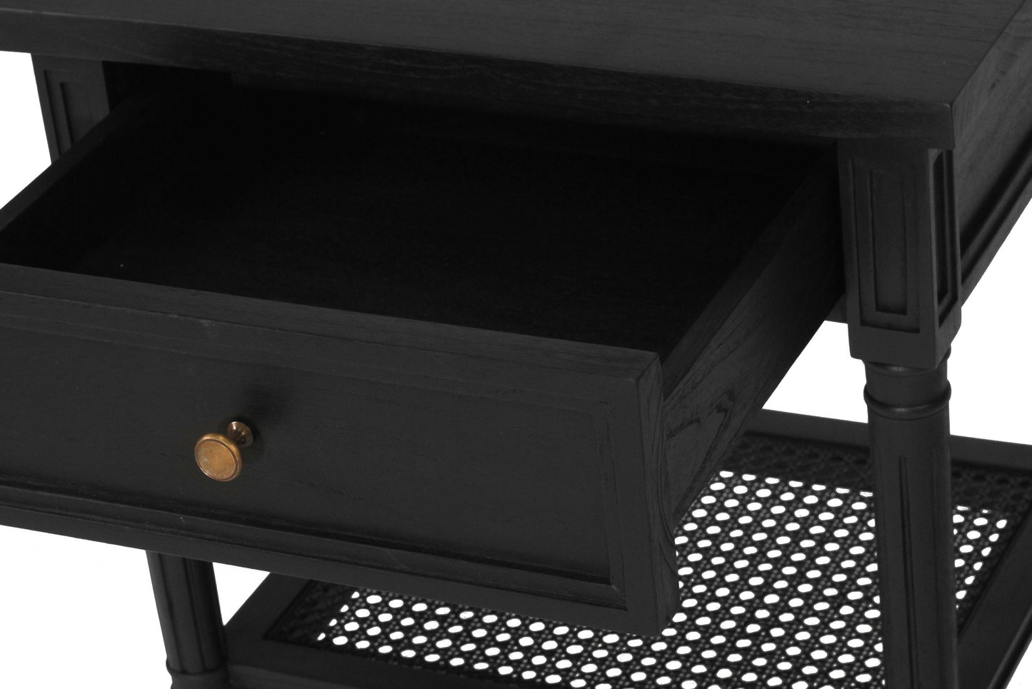 Hamilton Cane Bedside Table - 57cm - Black - SEATONES