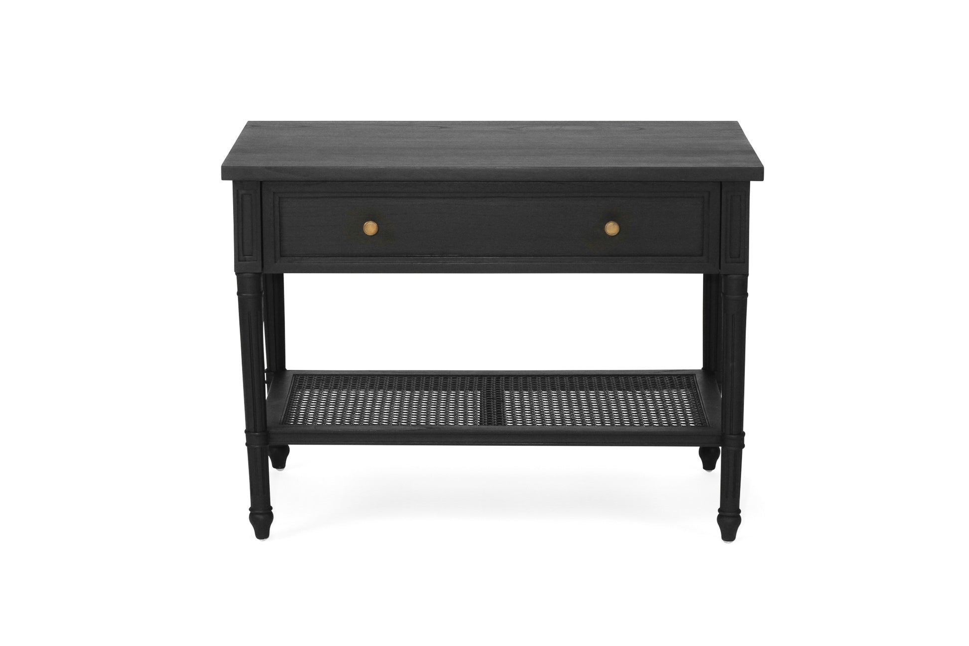 Hamilton Cane Bedside Table - 91cm - Black - SEATONES