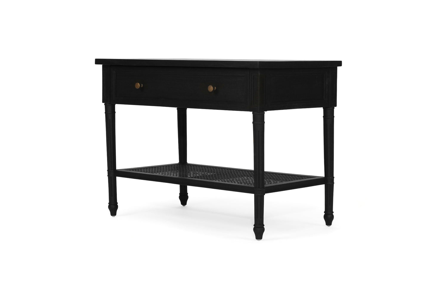 Hamilton Cane Bedside Table - 91cm - Black - SEATONES