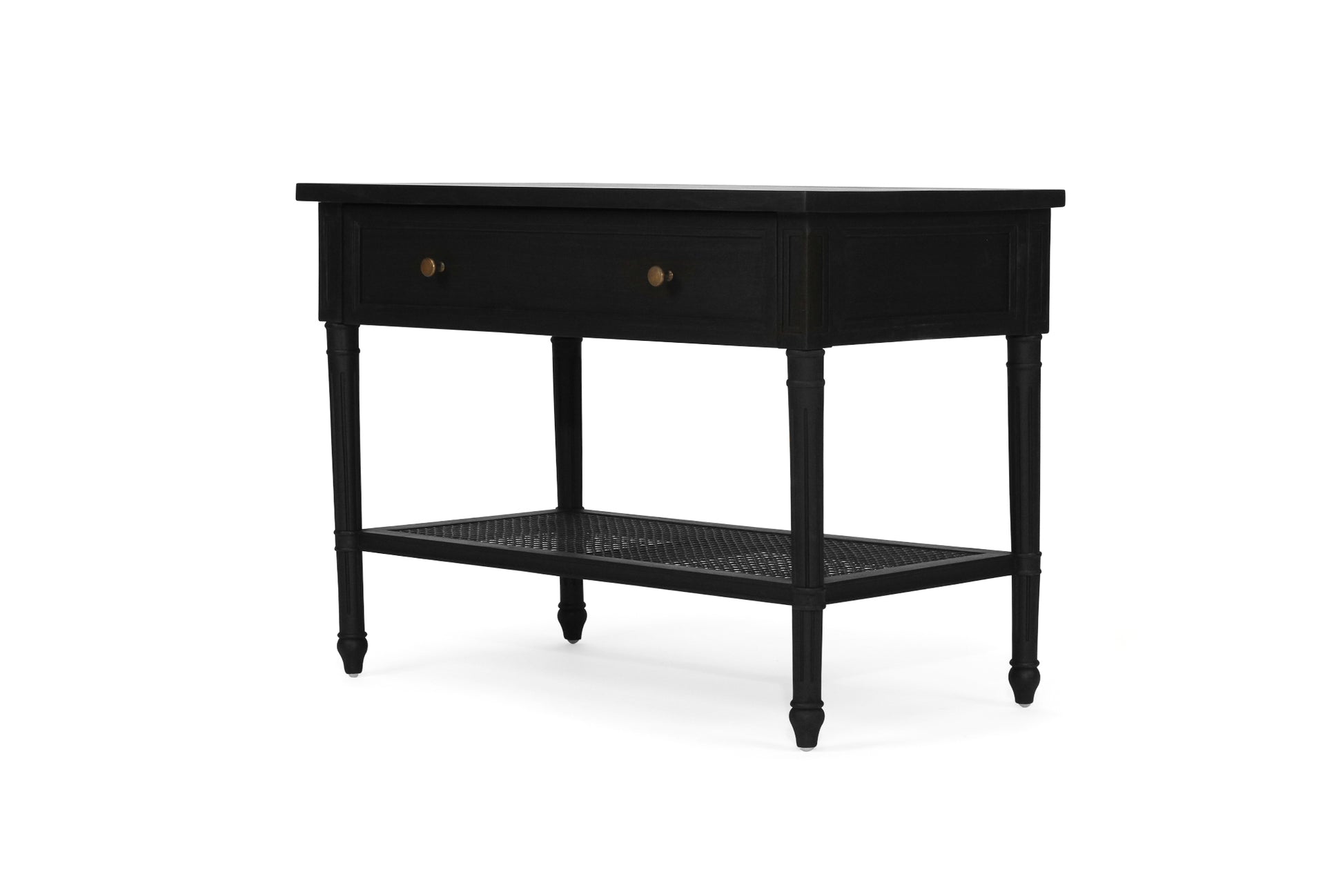 Hamilton Cane Bedside Table - 91cm - Black - SEATONES