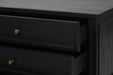 Hamilton Cane Bedside Table - 91cm - Black - 3 Drawer - SEATONES