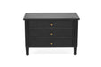 Hamilton Cane Bedside Table - 91cm - Black - 3 Drawer - SEATONES