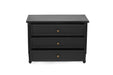 Hamilton Cane Bedside Table - 91cm - Black - 3 Drawer - SEATONES