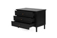 Hamilton Cane Bedside Table - 91cm - Black - 3 Drawer - SEATONES