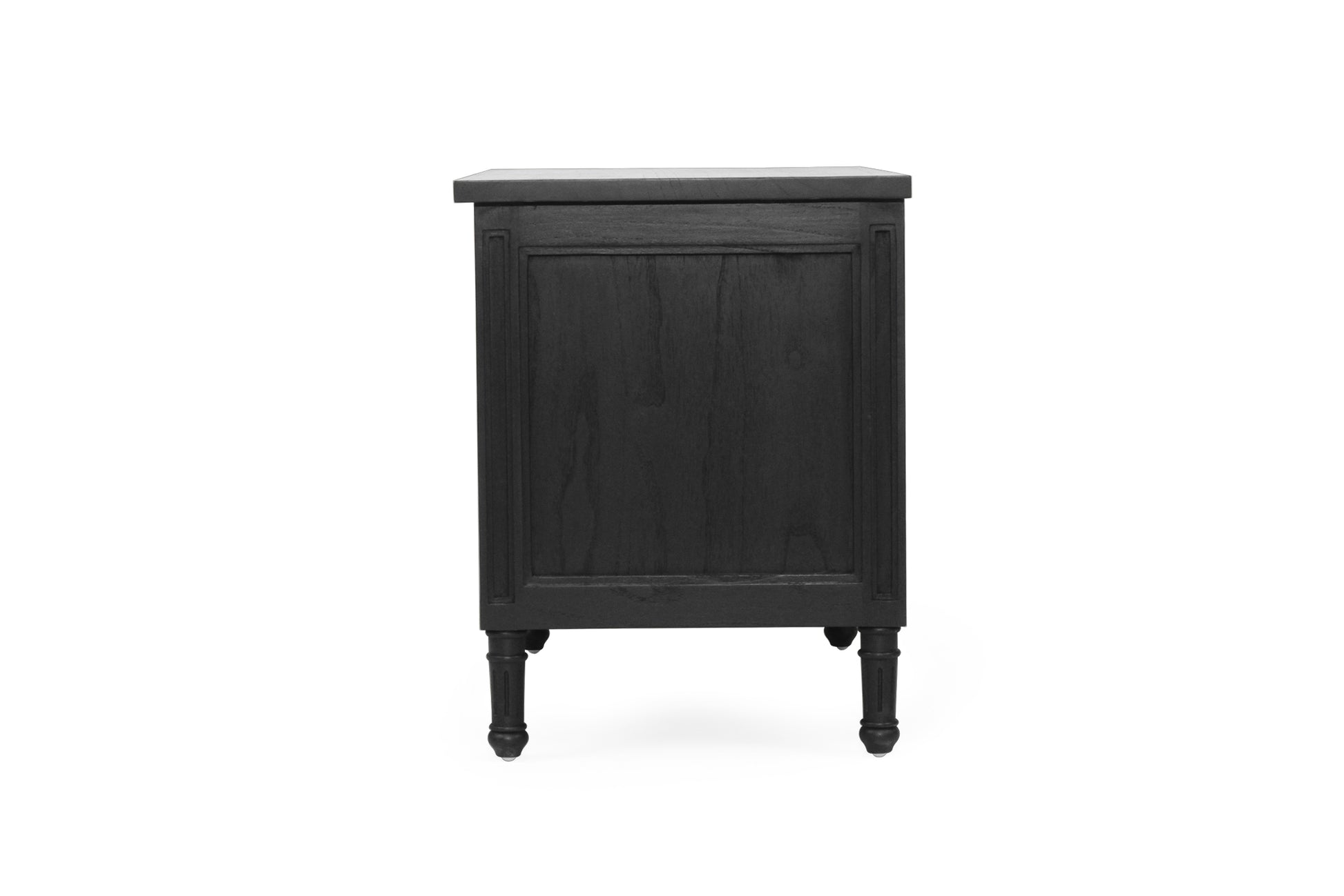 Hamilton Cane Bedside Table - 91cm - Black - 3 Drawer - SEATONES