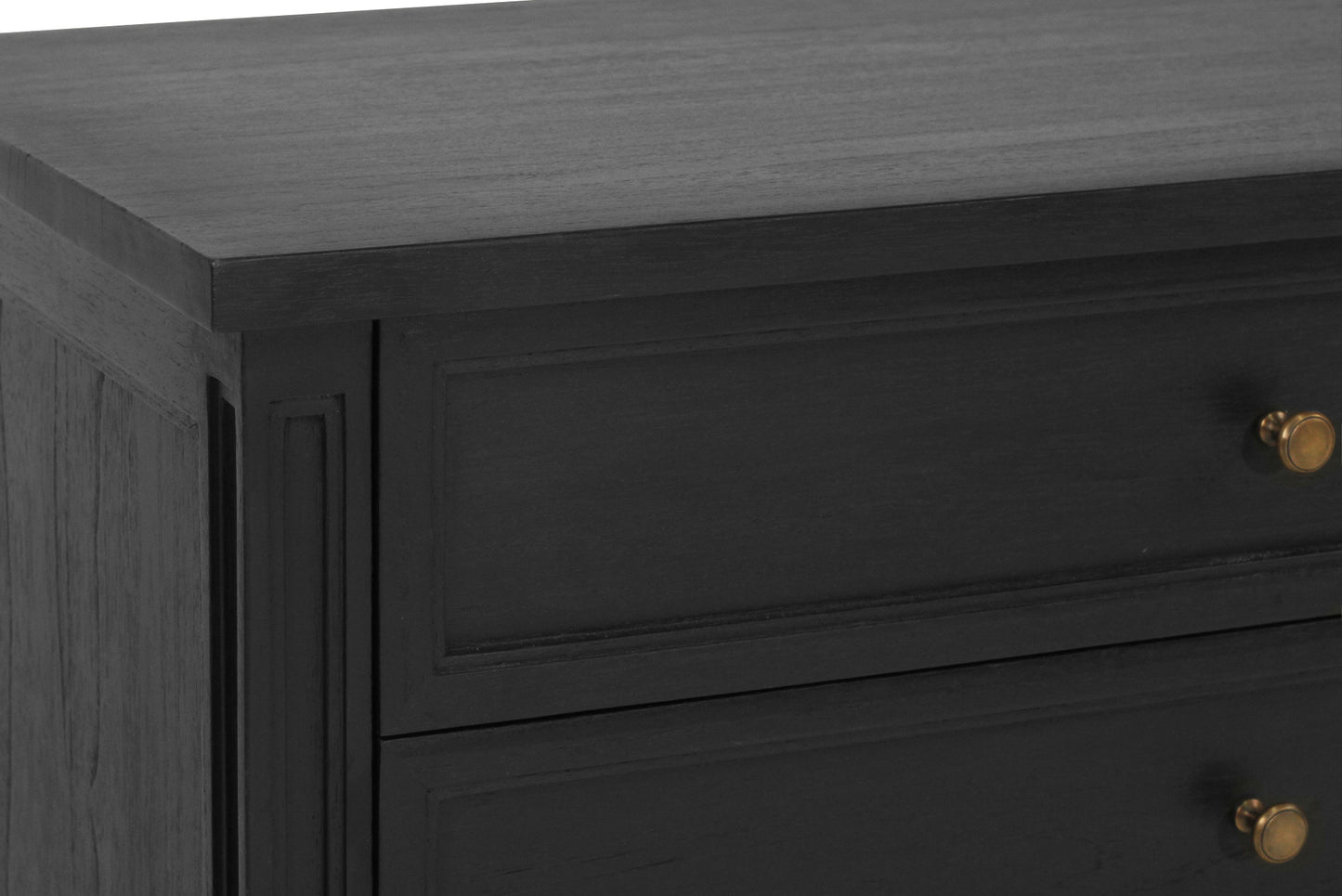 Hamilton Cane Bedside Table - 91cm - Black - 3 Drawer - SEATONES