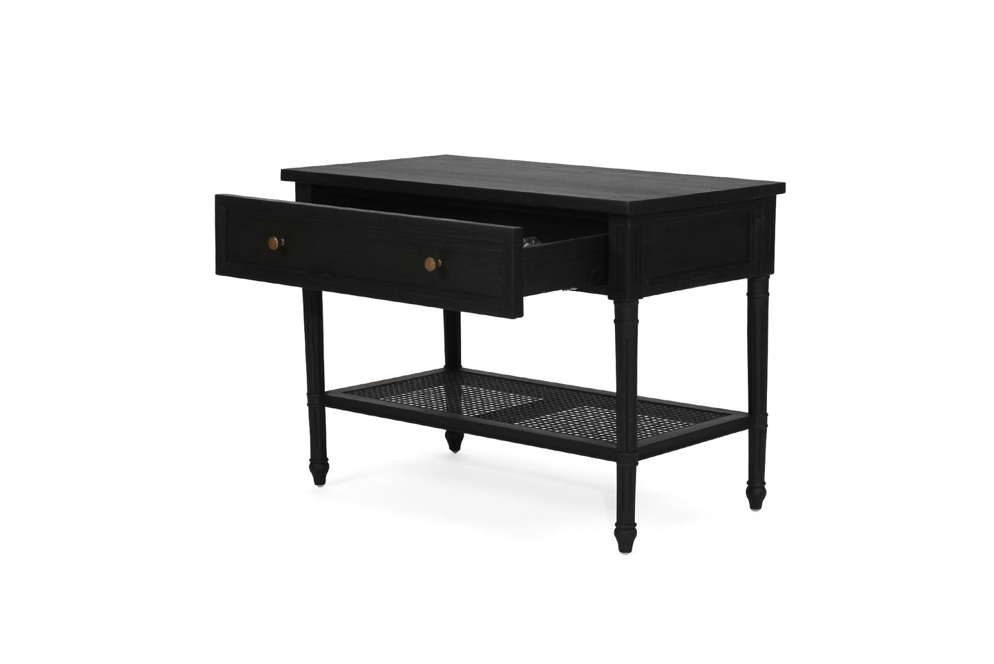 Hamilton Cane Bedside Table - 91cm - Black - SEATONES