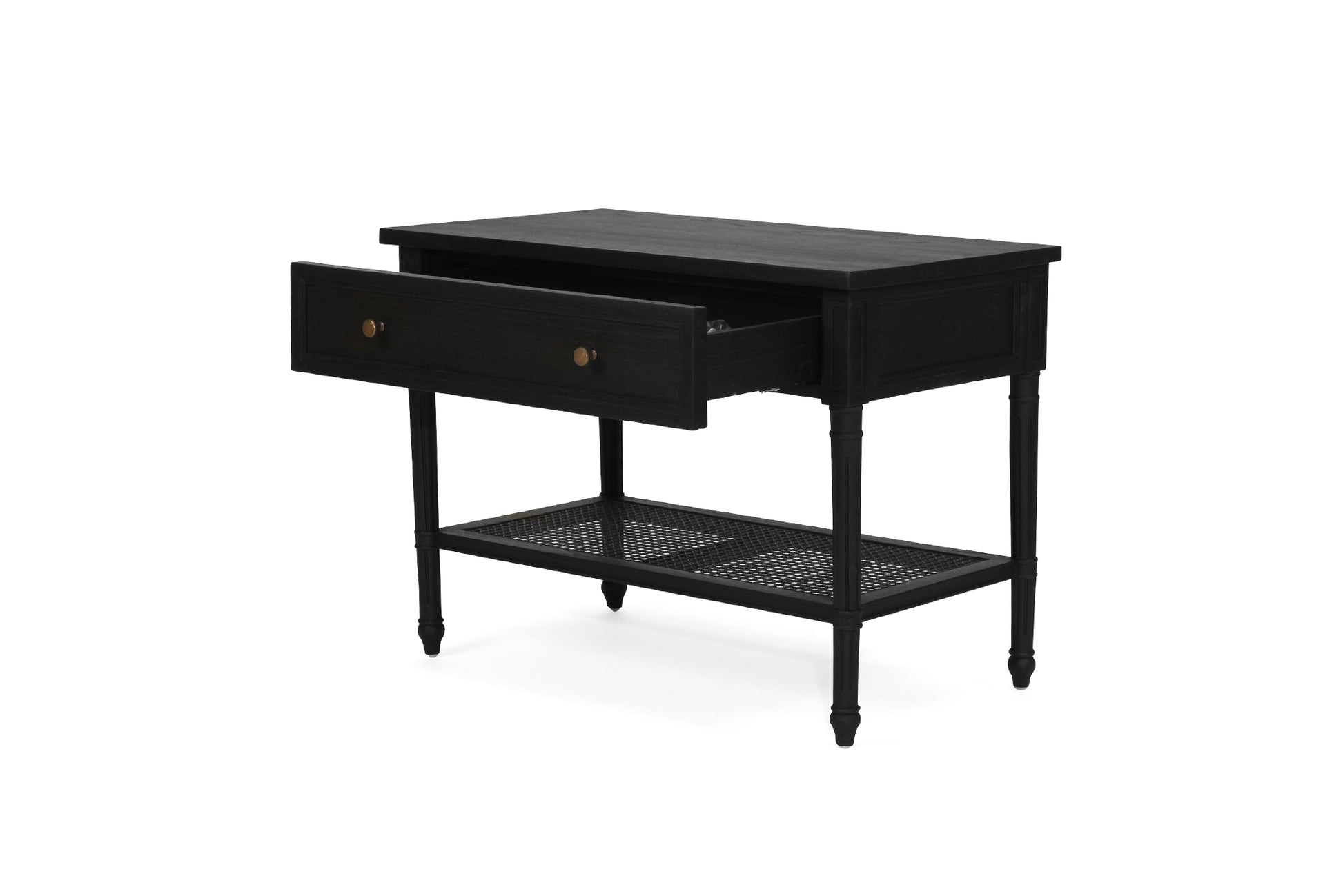 Hamilton Cane Bedside Table - 91cm - Black - SEATONES