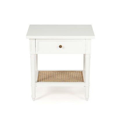 Hamilton Cane Bedside Table - 57cm White - SEATONES