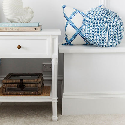 Hamilton Cane Bedside Table - 57cm White - SEATONES