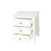 Hamilton Bedside Table - 3 Drawer - White - SEATONES