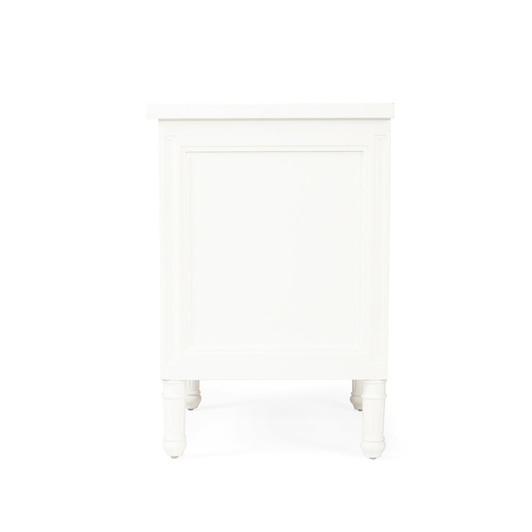 Hamilton Bedside Table - 3 Drawer - White - SEATONES