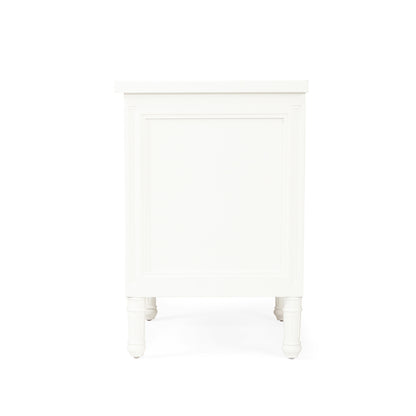 Hamilton Bedside Table - 3 Drawer - White - SEATONES