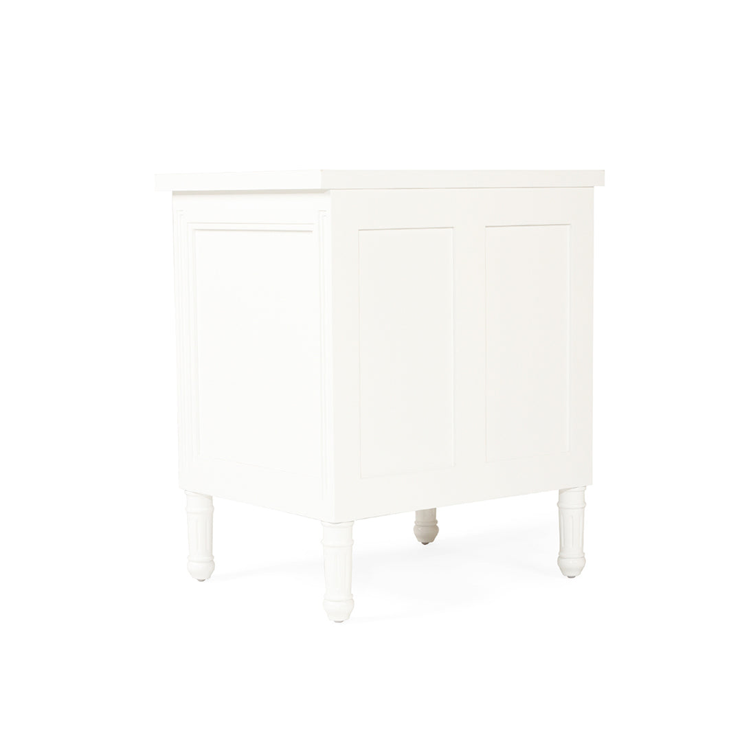 Hamilton Bedside Table - 3 Drawer - White - SEATONES