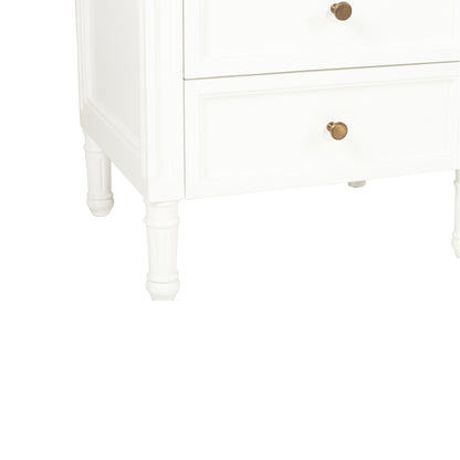 Hamilton Bedside Table - 3 Drawer - White - SEATONES