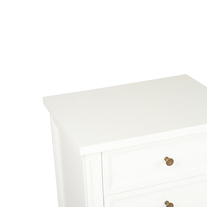 Hamilton Bedside Table - 3 Drawer - White - SEATONES