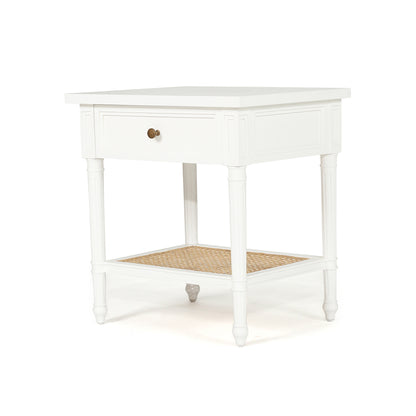 Hamilton Cane Bedside Table - 57cm White - SEATONES