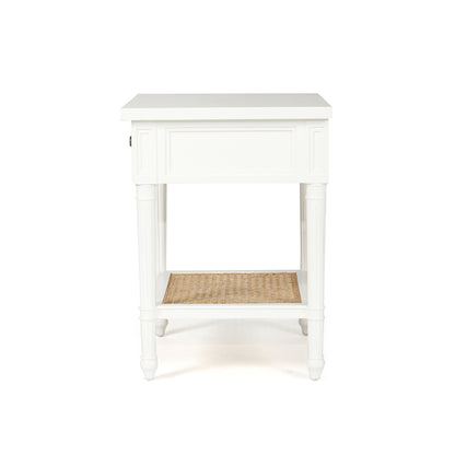 Hamilton Cane Bedside Table - 57cm White - SEATONES