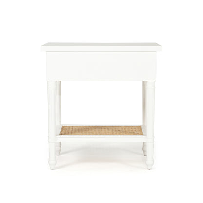 Hamilton Cane Bedside Table - 57cm White - SEATONES