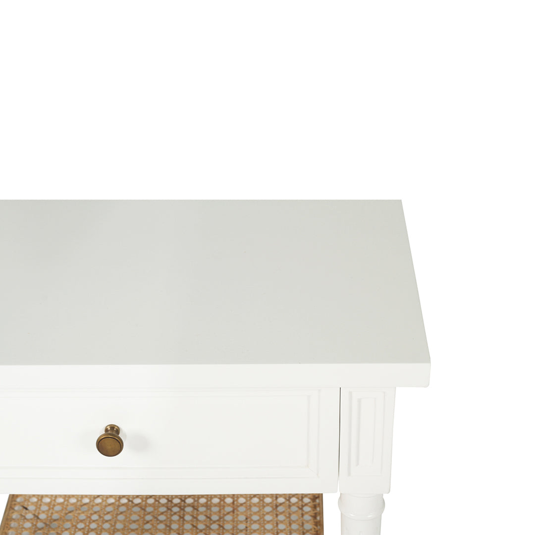 Hamilton Cane Bedside Table - 57cm White - SEATONES