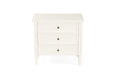 Hamilton Cane Bedside Table - White - 70cm - 3 Drawer - SEATONES