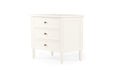 Hamilton Cane Bedside Table - White - 70cm - 3 Drawer - SEATONES