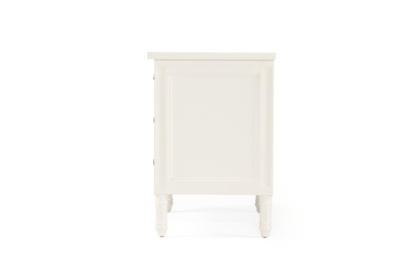 Hamilton Cane Bedside Table - White - 70cm - 3 Drawer - SEATONES