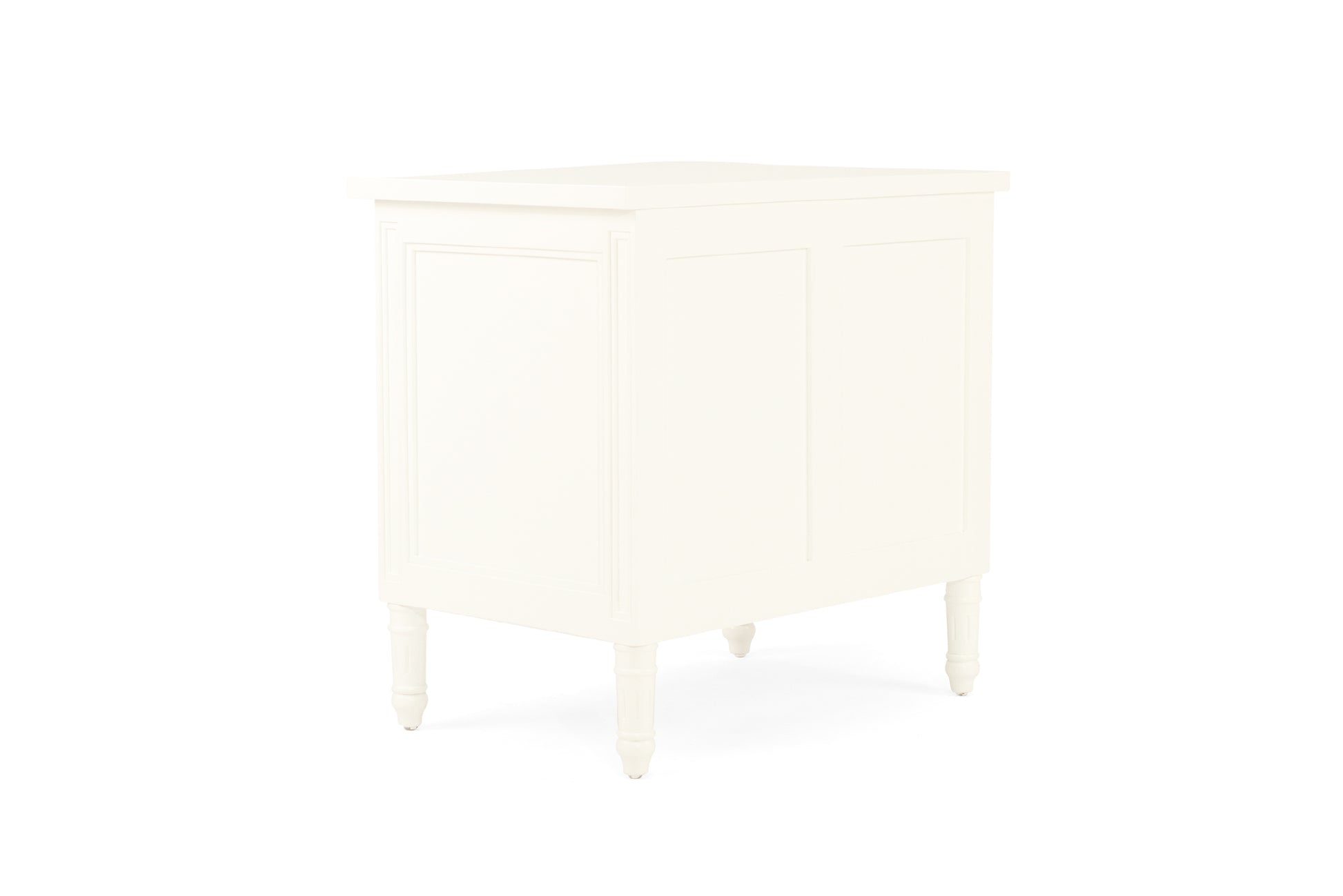 Hamilton Cane Bedside Table - White - 70cm - 3 Drawer - SEATONES