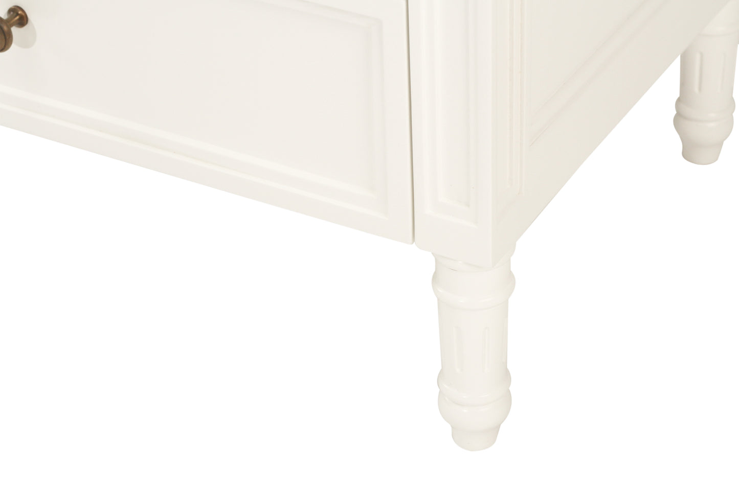 Hamilton Cane Bedside Table - White - 70cm - 3 Drawer - SEATONES