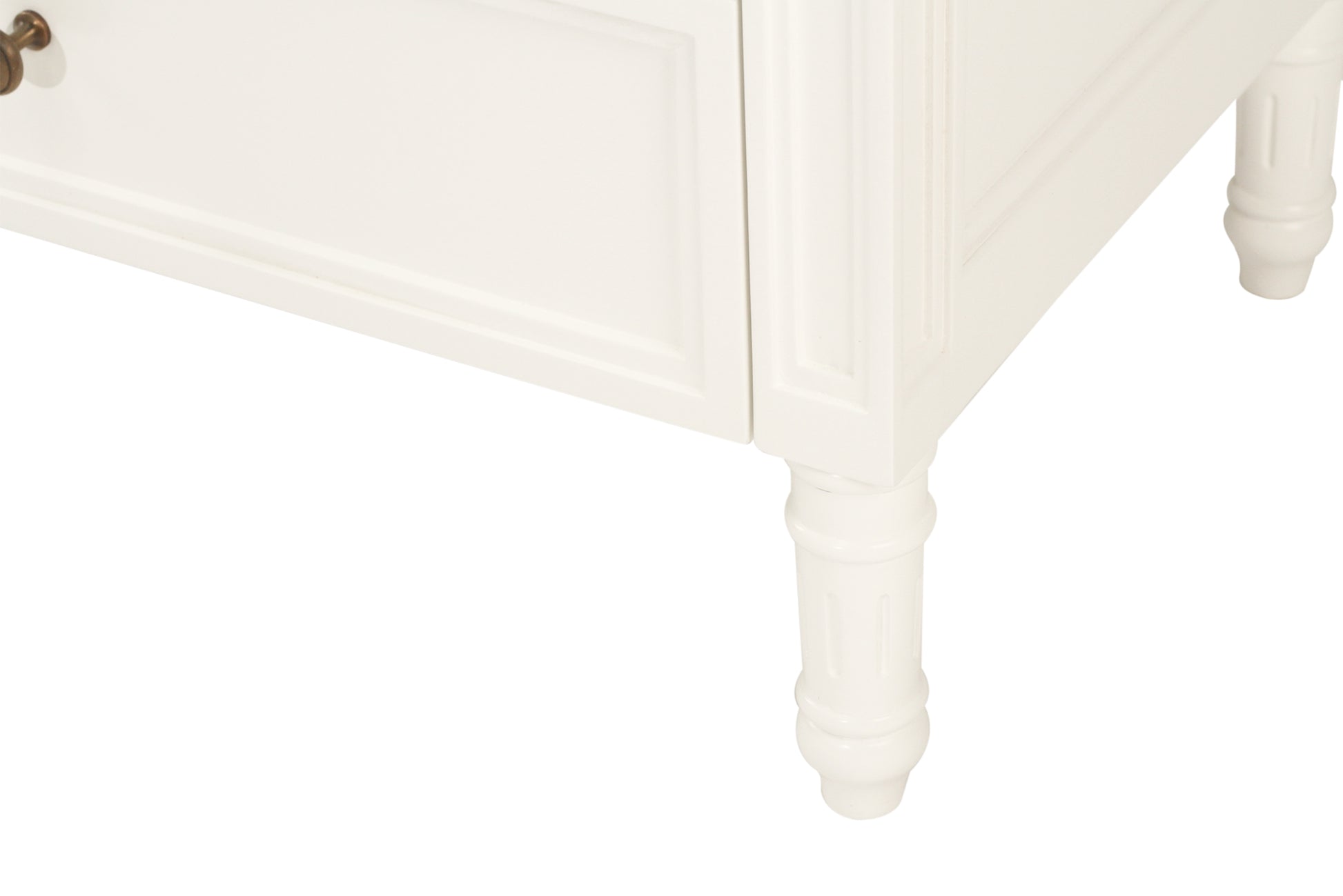 Hamilton Cane Bedside Table - White - 70cm - 3 Drawer - SEATONES
