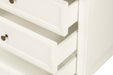 Hamilton Cane Bedside Table - White - 70cm - 3 Drawer - SEATONES