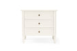 Hamilton Cane Bedside Table - White - 70cm - 3 Drawer - SEATONES