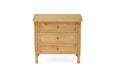 Hamilton Cane Bedside Table - Weathered Oak - 70cm - 3 Drawer - SEATONES
