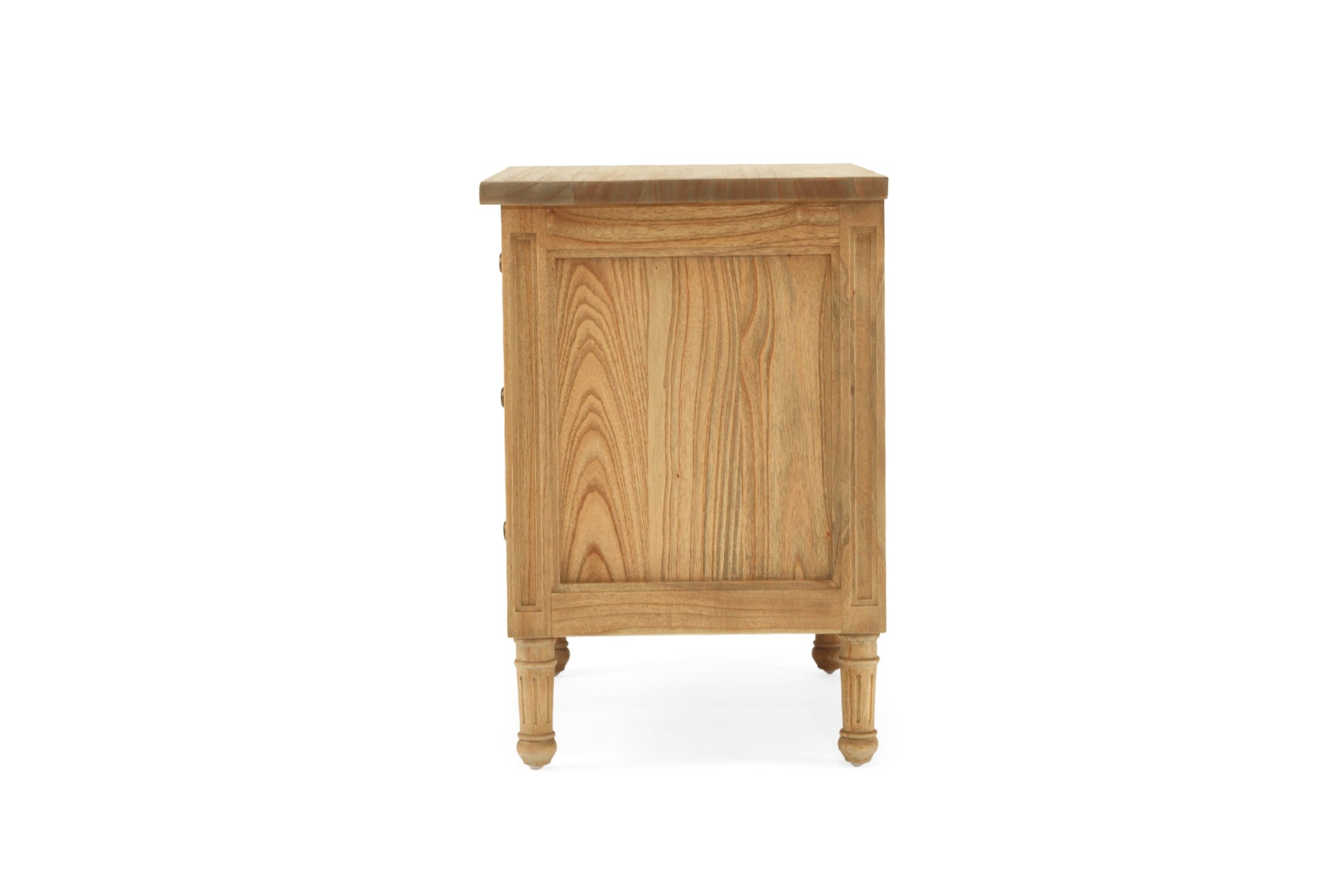 Hamilton Cane Bedside Table - Weathered Oak - 70cm - 3 Drawer - SEATONES
