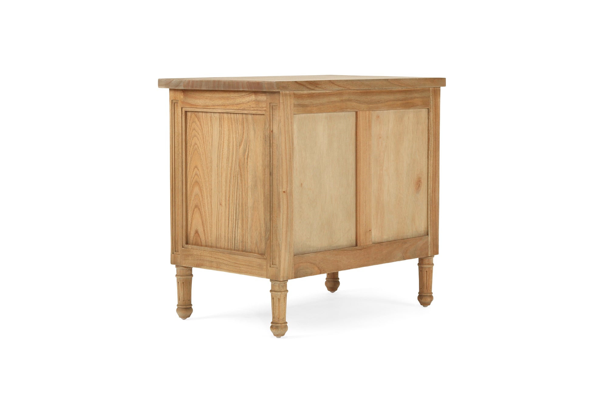 Hamilton Cane Bedside Table - Weathered Oak - 70cm - 3 Drawer - SEATONES