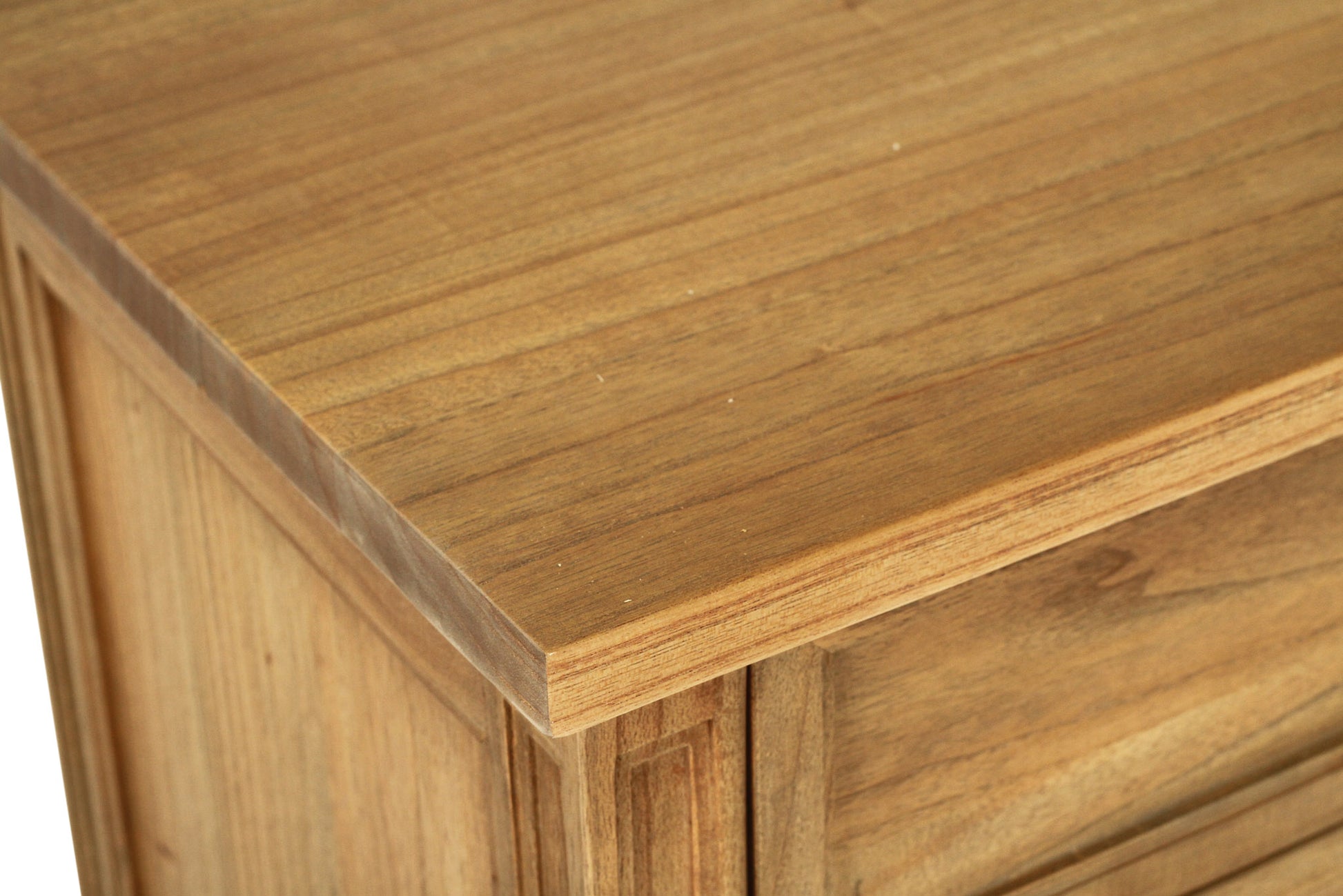 Hamilton Cane Bedside Table - Weathered Oak - 70cm - 3 Drawer - SEATONES