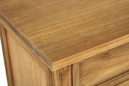 Hamilton Cane Bedside Table - Weathered Oak - 70cm - 3 Drawer - SEATONES