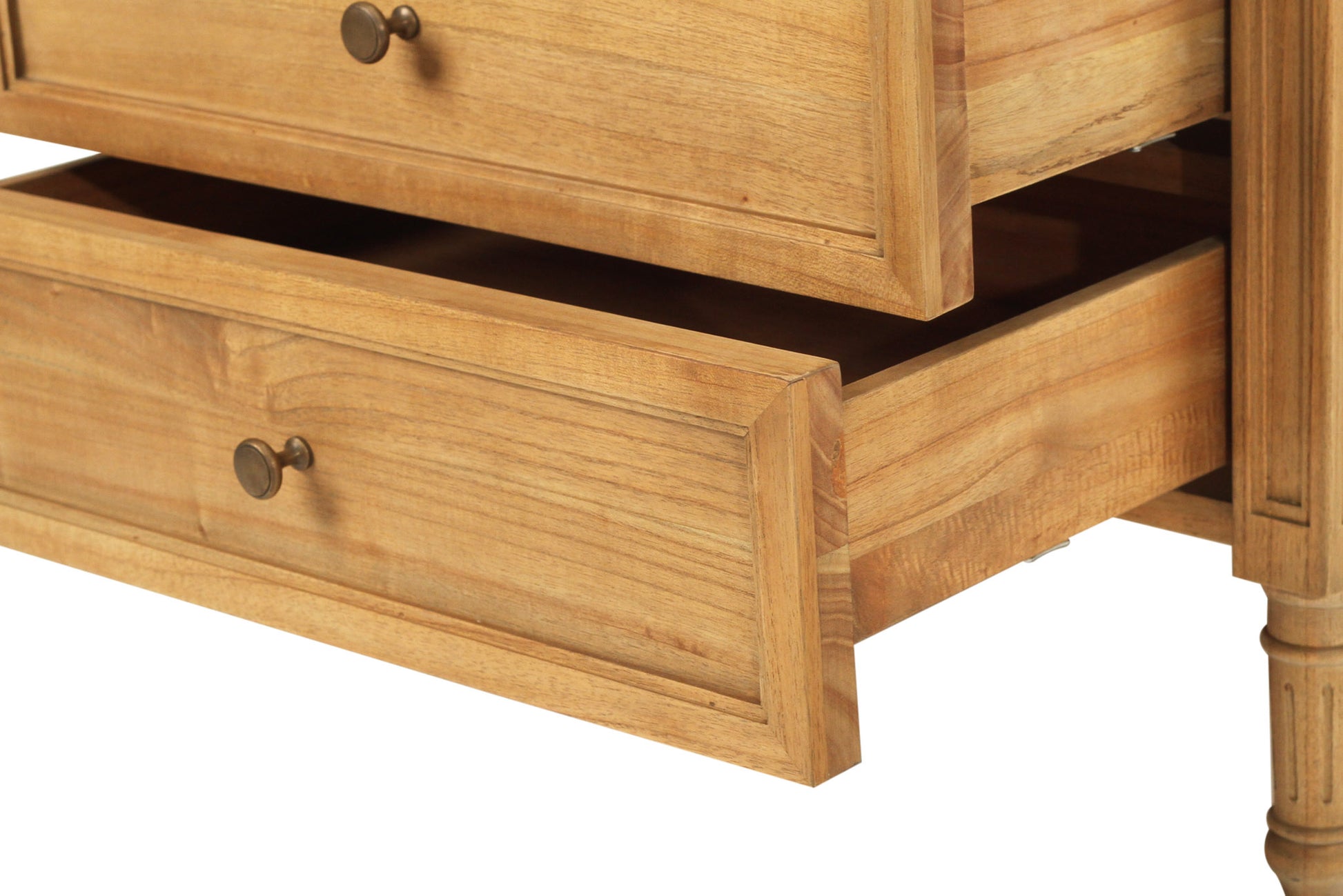 Hamilton Cane Bedside Table - Weathered Oak - 70cm - 3 Drawer - SEATONES